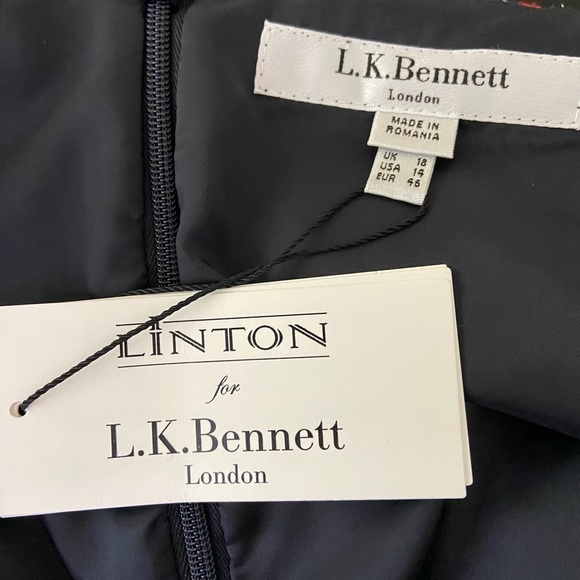 NWT LK Bennet Danna Red Tweed Skirt with Fringe Work Office Professional - Picture 8 of 8